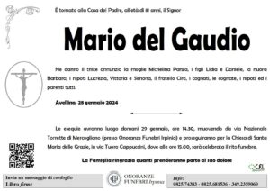 Manifesto funebre di Mario Del Gaudio