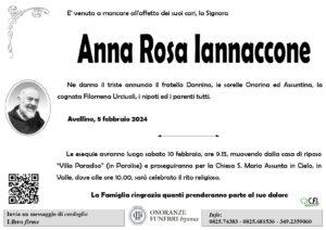Manifesto funebre di Anna Rosa Iannaccone