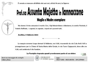 Manifesto funebre di Assunta Majetta