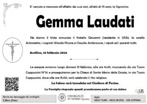 Manifesto funebre di Gemma Laudati
