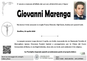 Manifesto funebre di Giovanni Marenga