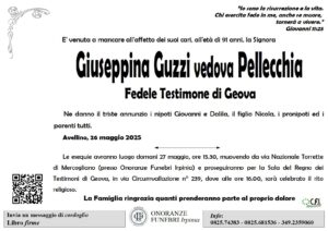Manifesto funebre di Giuseppina Guzzi
