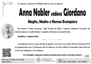 Manifesto funebre di Anna Nobler