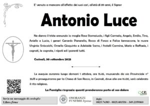 Manifesto funebre di Antonio Luce