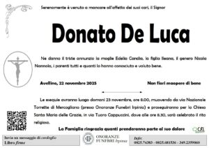 Manifesto funebre di Donato De Luca