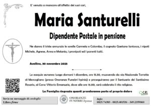 Manifesto funebre di Maria Santurelli