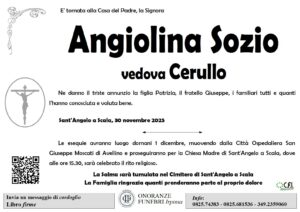 Manifesto funebre di Angiolina Sozio