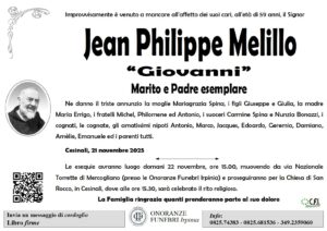 Manifesto funebre di Jean Philippe Melillo