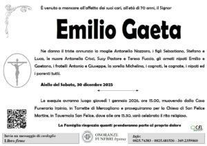 Manifesto funebre di Emilio Gaeta