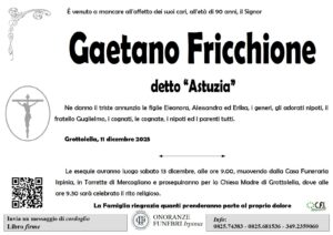 Manifesto funebre di Giuseppe Fricchione