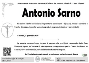 Manifesto funebre di Antonio Sarno