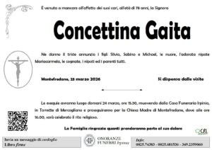 Manifesto funebre di Concettina Gaita