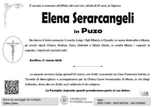 Manifesto funebre di Elena Serarcangeli