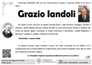 Manifesto funebre di Grazio Iandoli