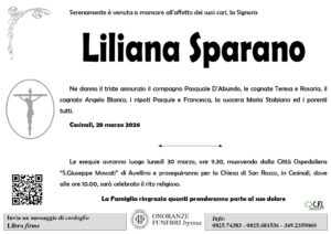 Manifesto funebre di Liliana Sparano