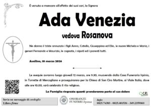 Manifesto funebre di Ada Venezia