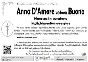 Manifesto funebre di Anna D’amore