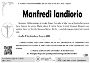 Manifesto funebre di Manfredi Iandiorio