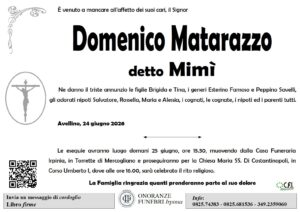 Manifesto funebre di Domenico Matarazzo