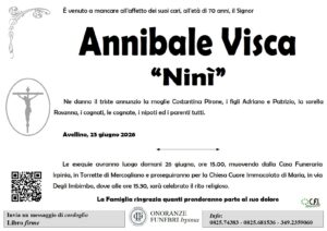 Manifesto funebre di Annibale Visca