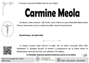 Manifesto funebre di Carmine Meola