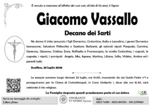 Manifesto funebre di Giacomo Vassallo