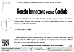 Manifesto funebre di Rosetta Iannaccone