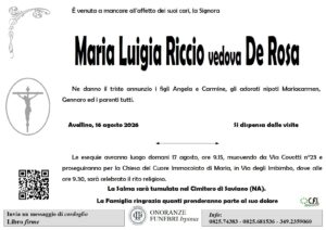 Manifesto funebre di Maria Luigia Riccio