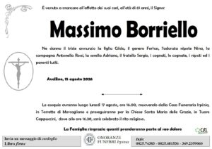 Manifesto funebre di Massimo Borriello