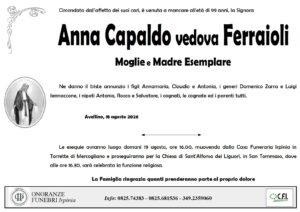 Manifesto funebre di Anna Capaldo