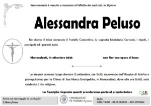Manifesto funebre di Alessandra Peluso
