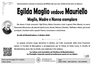 Manifesto funebre di Egilda Maglio