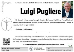 Manifesto funebre di Luigi Pugliese